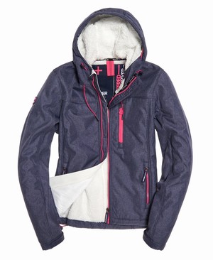 Superdry Hooded Winter SD-Windtrekker Női Kabát Sötétkék/Rózsaszín | YJNKC0538